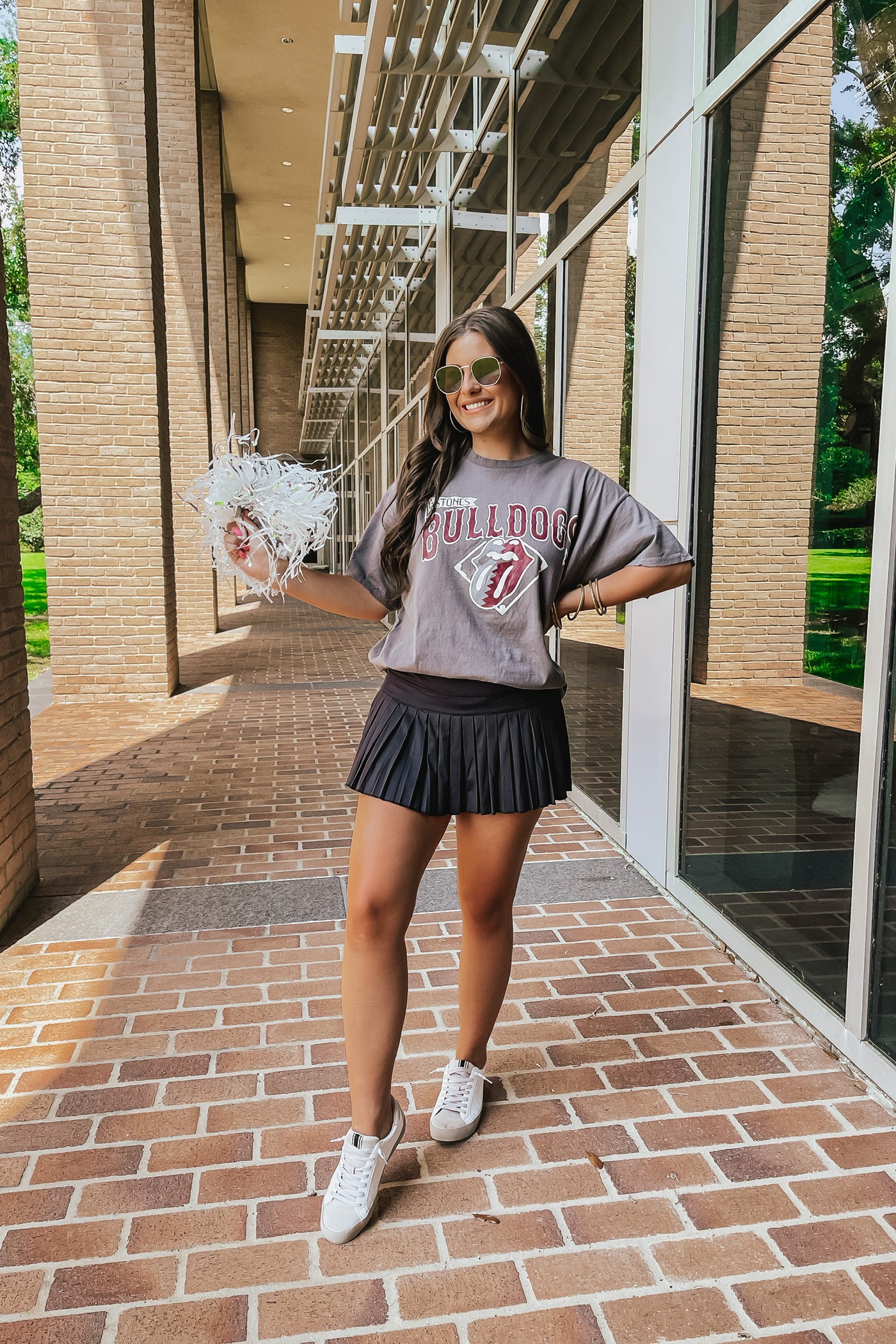 LivyLu Rolling Stones MSU Bulldogs Diamond Vintage Tee