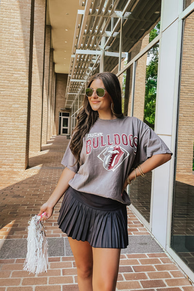 LivyLu Rolling Stones MSU Bulldogs Diamond Vintage Tee