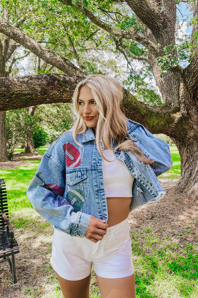 Under The Lights Rhinestone Denim Jacket