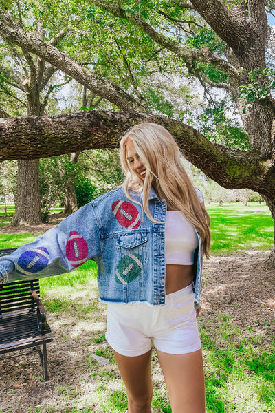 Under The Lights Rhinestone Denim Jacket
