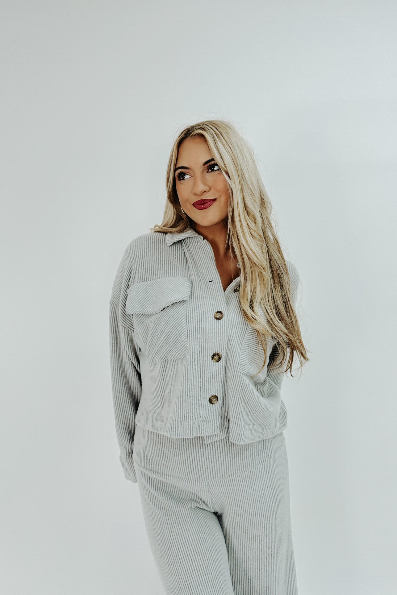 Alyssa Ribbed Cropped Shacket