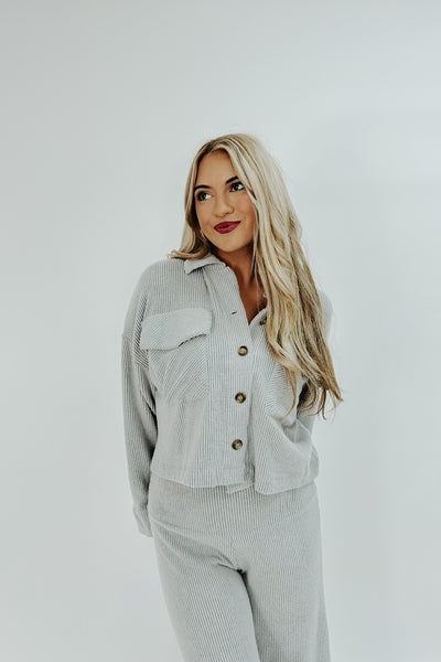 Alyssa Ribbed Cropped Shacket