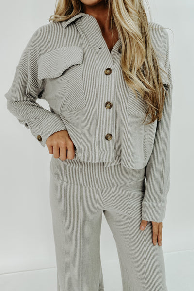 Alyssa Ribbed Cropped Shacket