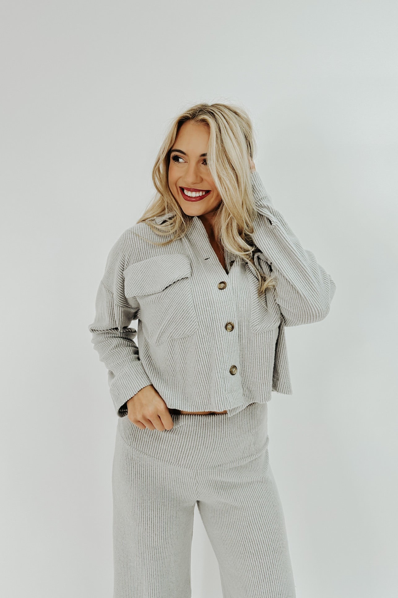 Alyssa Ribbed Cropped Shacket