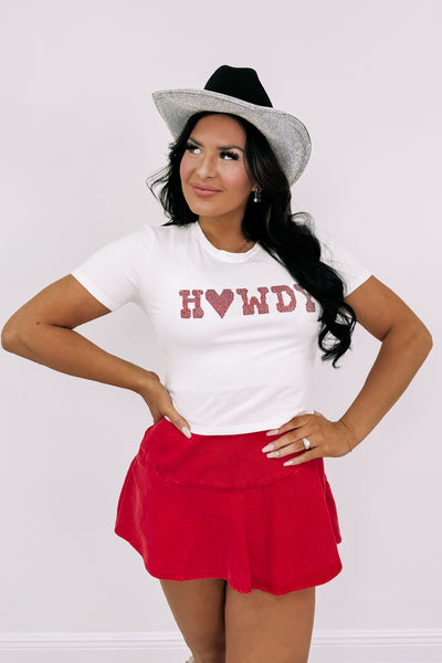 Cowgirl's Howdy Graphic Crop Top
