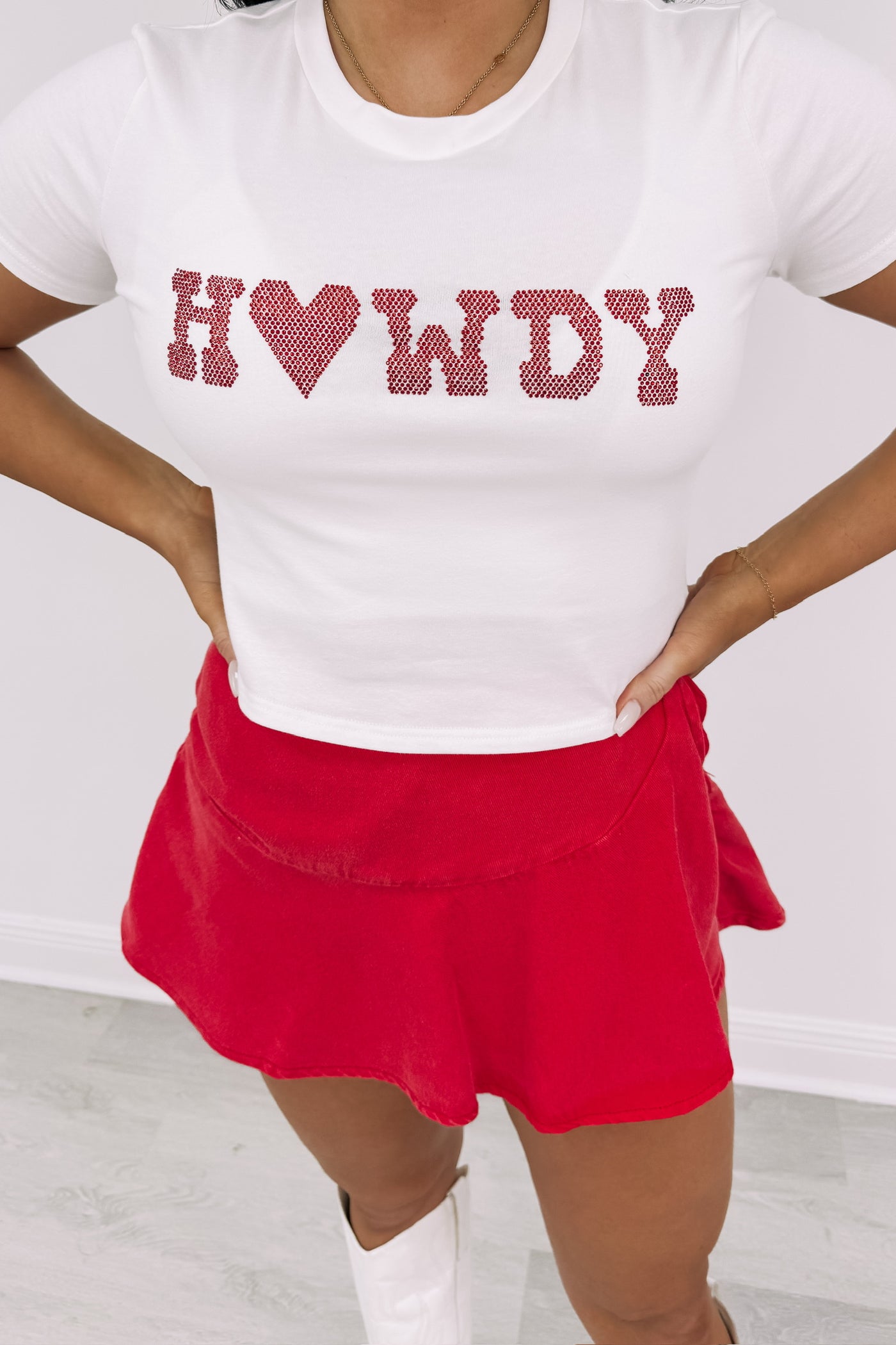 Cowgirl's Howdy Graphic Crop Top
