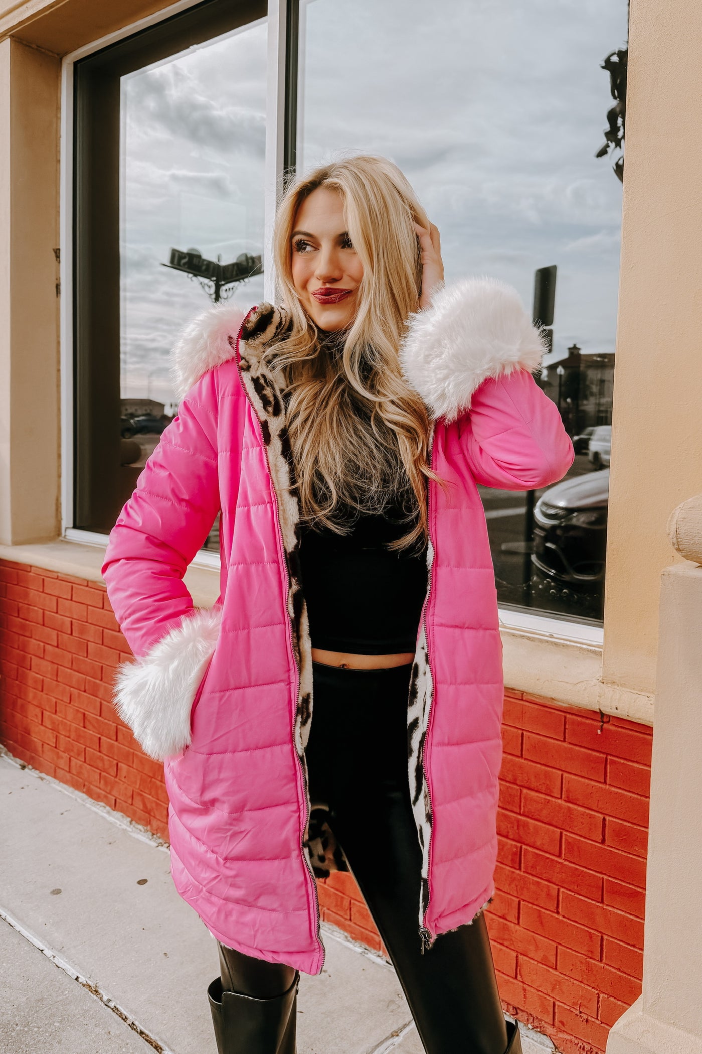 Embracing The Chill Quilted Fur Coat