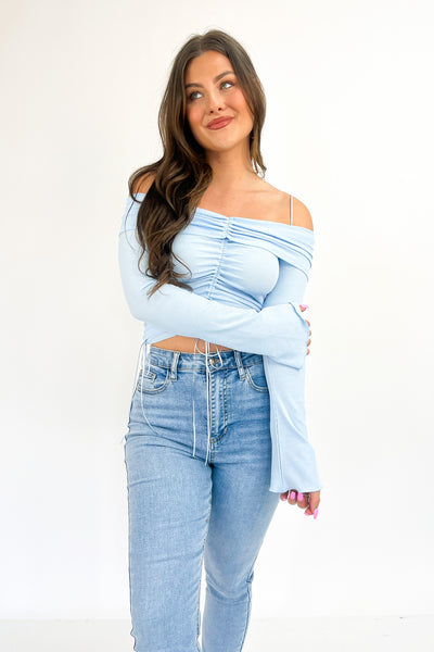 Act Without Expectation Off-Shoulder Top