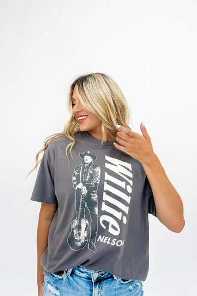 LivyLu Willie Nelson Stand Distressed Tee