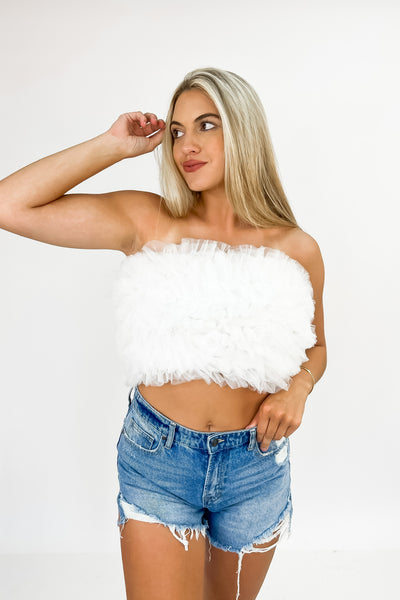 Bad Decisions Tulle Crop Top