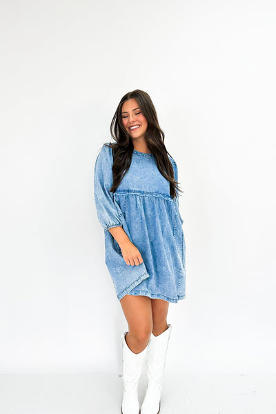 Delightful Darling Denim Dress