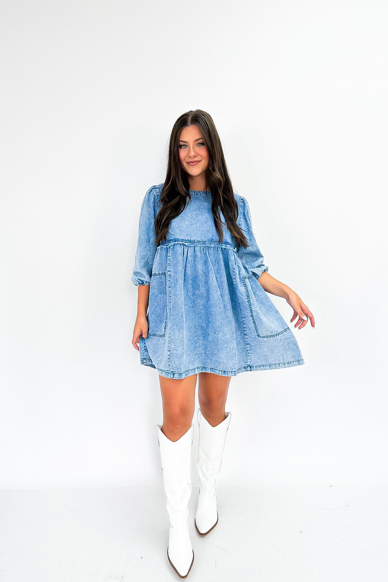 Delightful Darling Denim Dress
