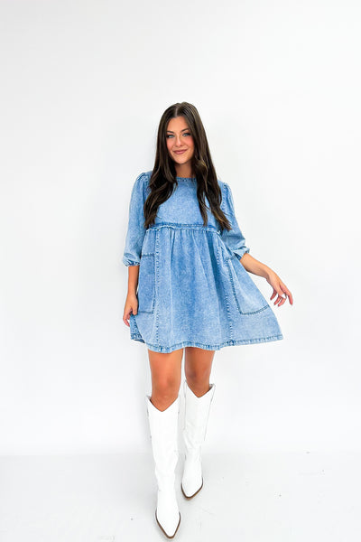 Delightful Darling Denim Dress