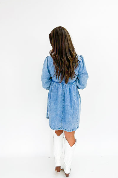 Delightful Darling Denim Dress