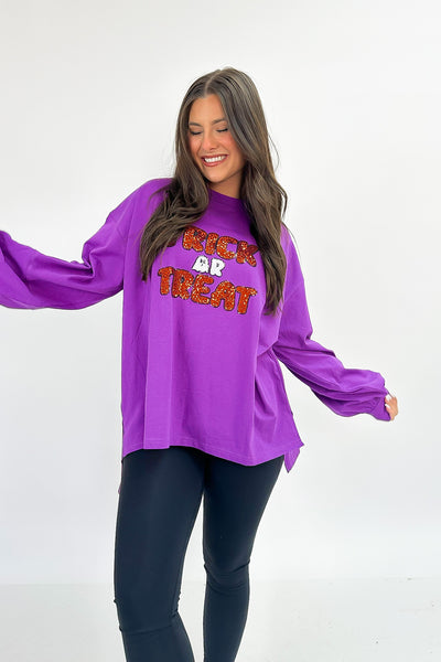 No Tricks All Treats Sequin Top