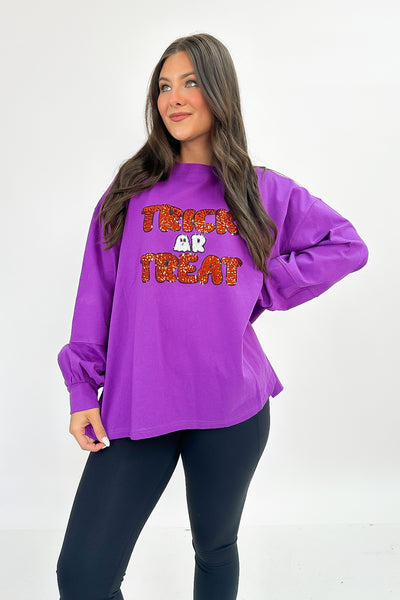 No Tricks All Treats Sequin Top