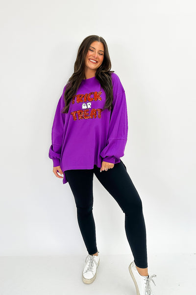 No Tricks All Treats Sequin Top