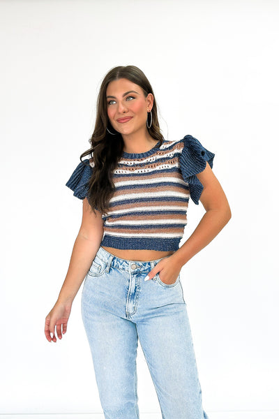 Pulling At Heart Strings Cropped Sweater