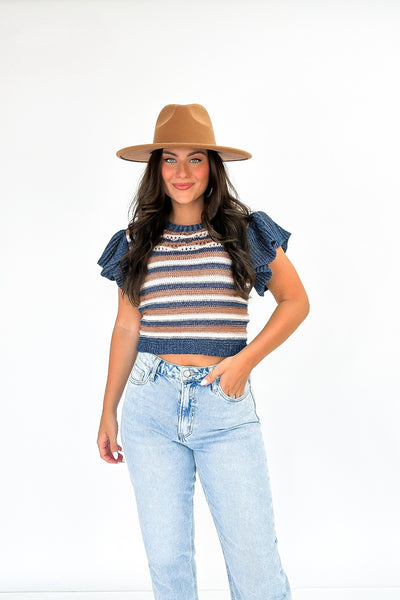 Pulling At Heart Strings Cropped Sweater