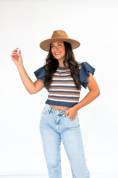 Pulling At Heart Strings Cropped Sweater
