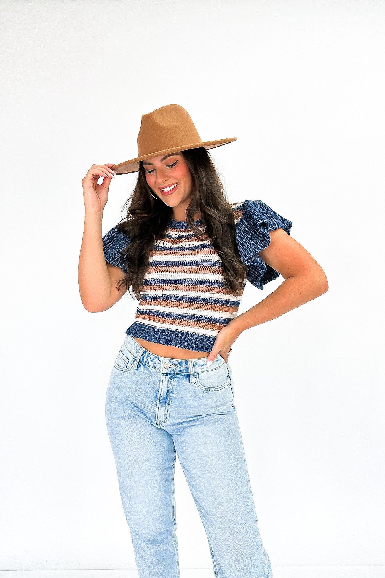 Pulling At Heart Strings Cropped Sweater