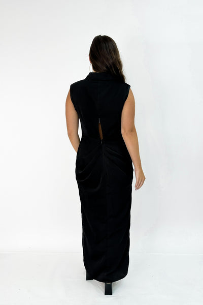 Picturesque Satin Midi Dress