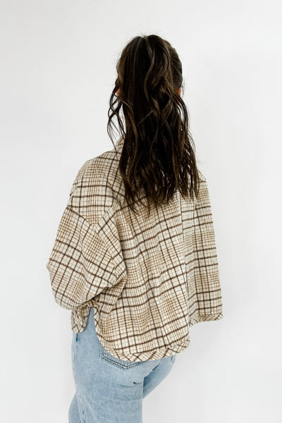 Appreciating The View Cropped Plaid Shacket