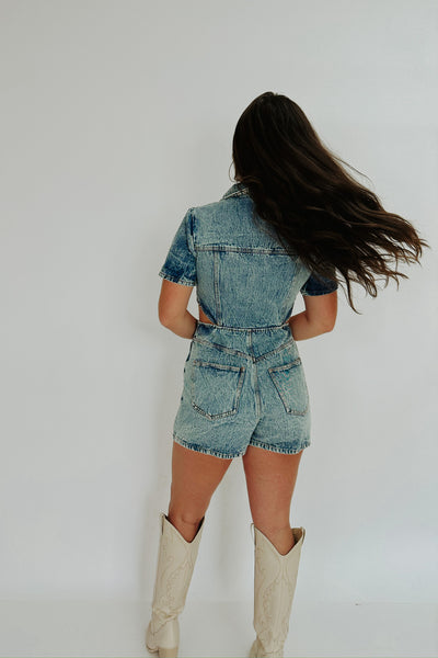 Leveling Up Denim Romper
