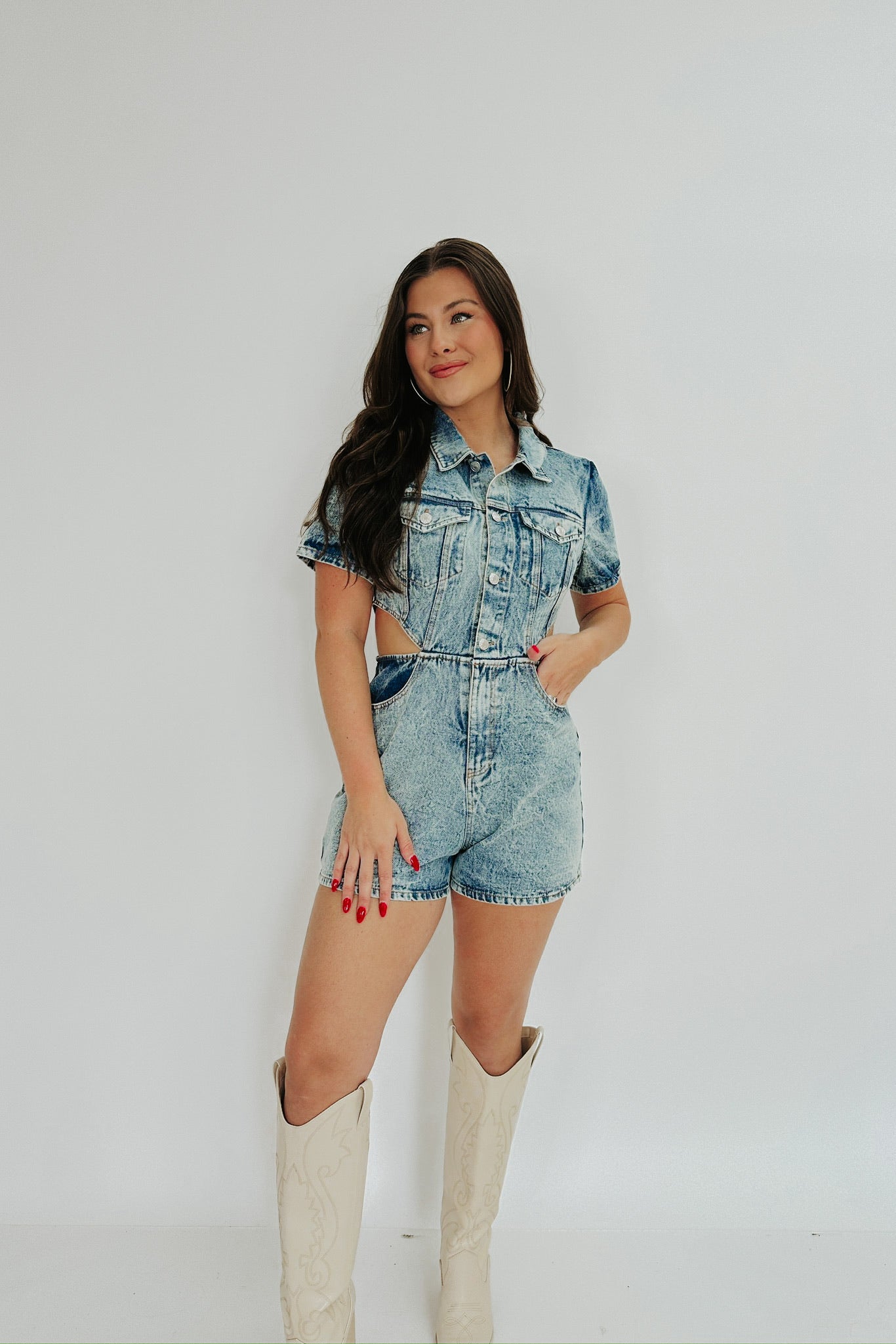 Leveling Up Denim Romper