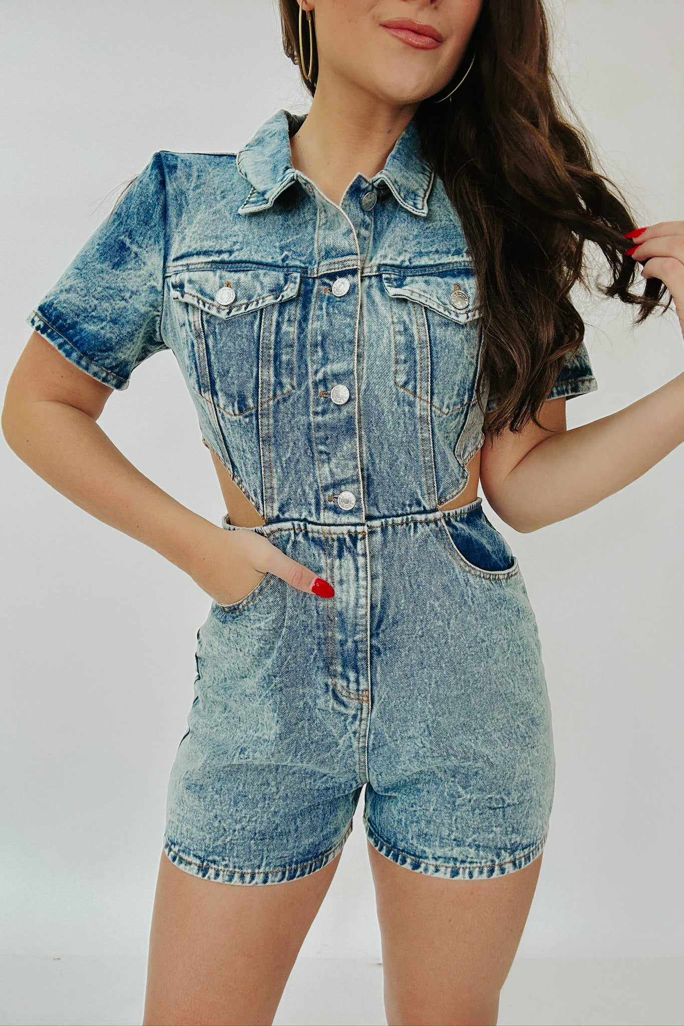 Leveling Up Denim Romper