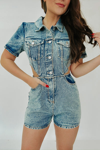 Leveling Up Denim Romper