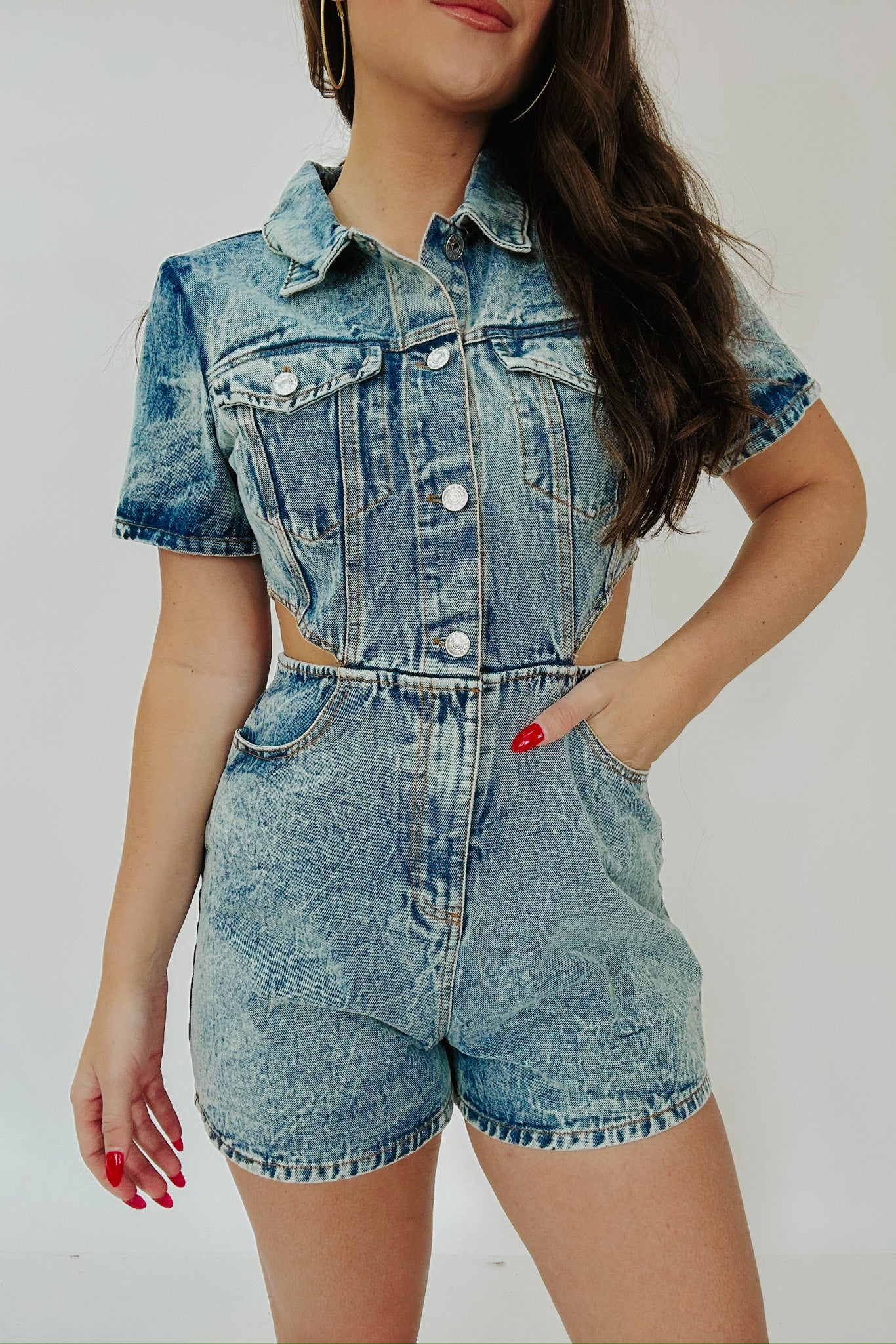Leveling Up Denim Romper