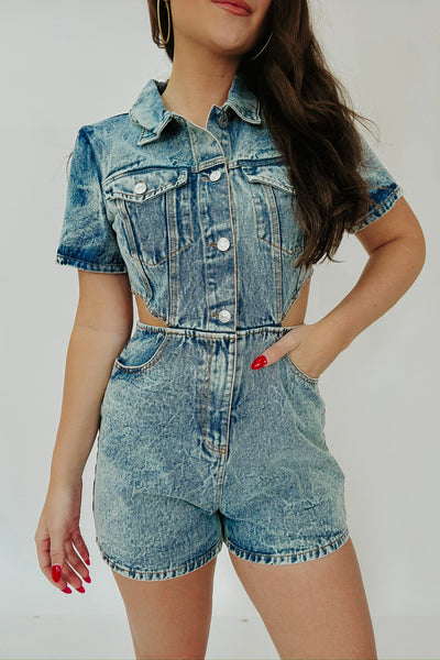 Leveling Up Denim Romper