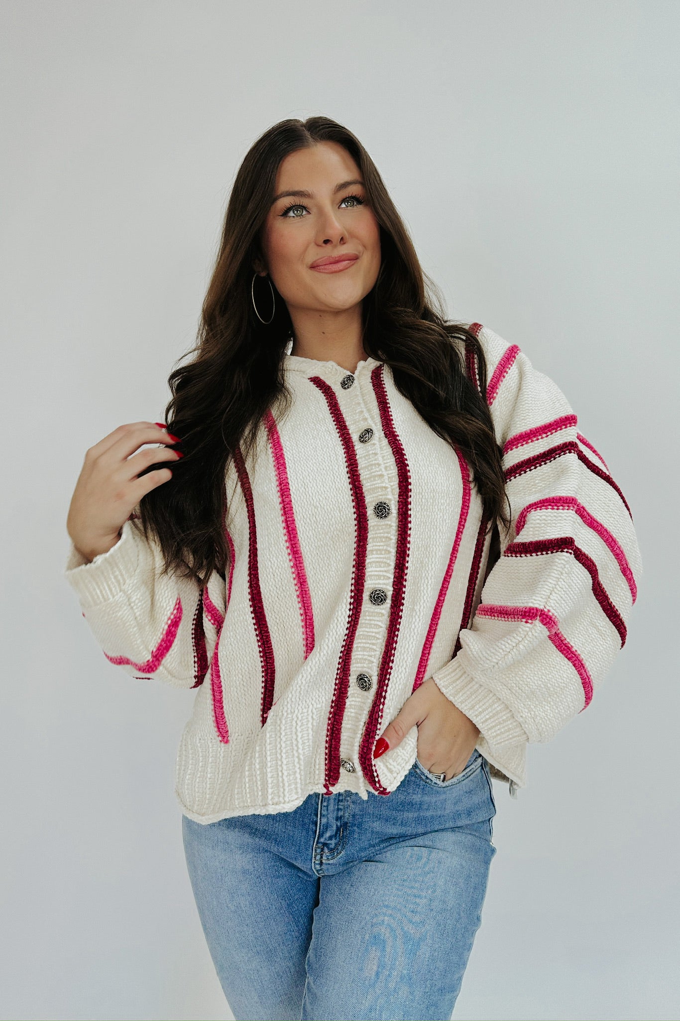 Change Is In The Air Hooded Button Up Sweater