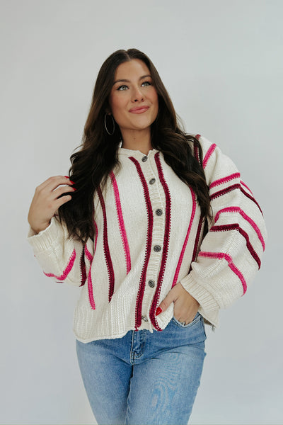 Change Is In The Air Hooded Button Up Sweater