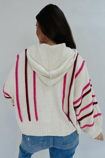 Change Is In The Air Hooded Button Up Sweater