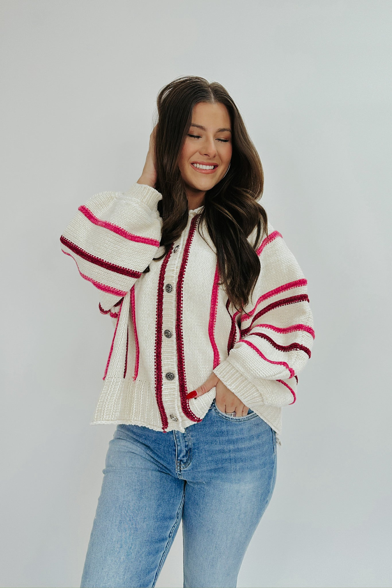 Change Is In The Air Hooded Button Up Sweater