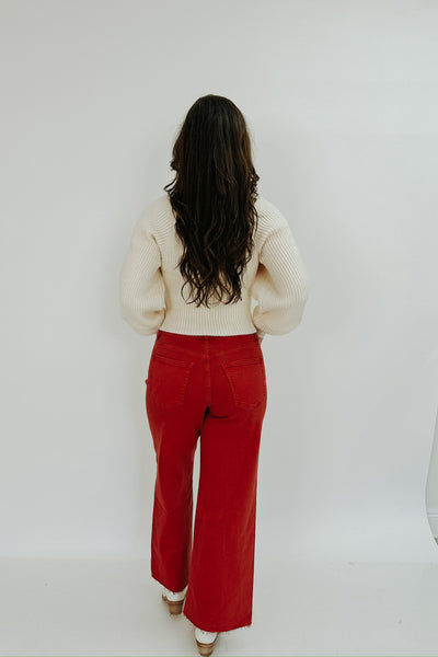Olivia High Rise Crop Wide Leg Jeans