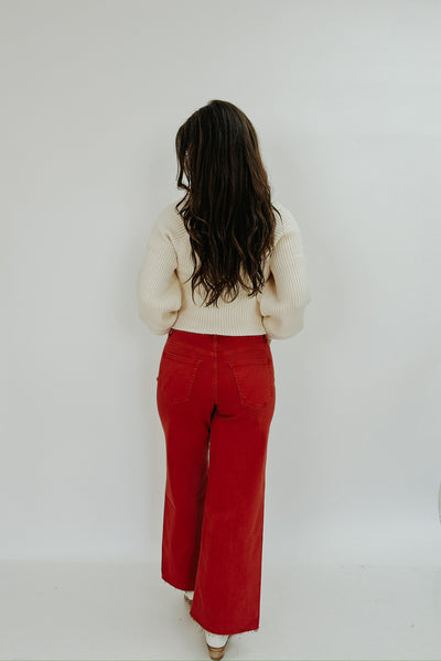 Olivia High Rise Crop Wide Leg Jeans