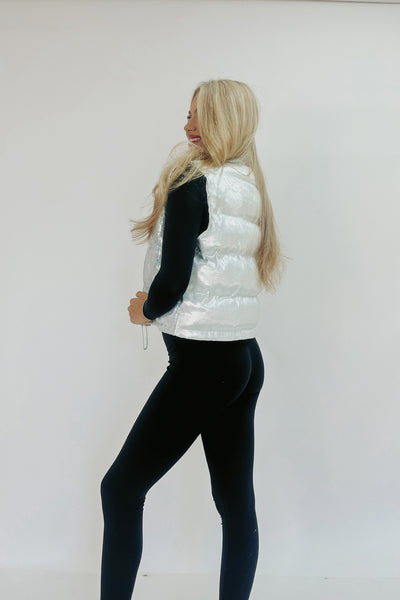 Don't Mess With Me Sequin Puffer Vest