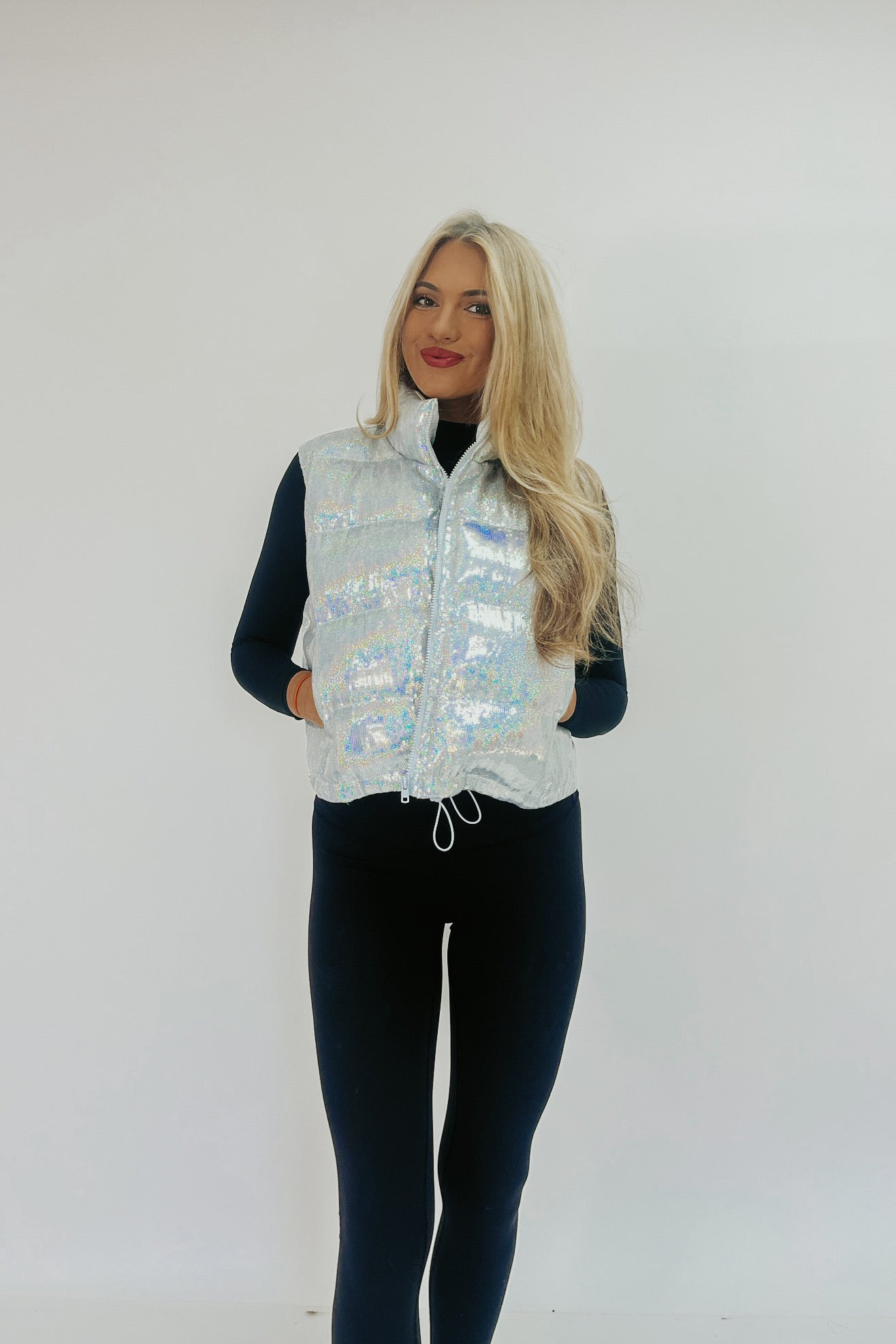 Don't Mess With Me Sequin Puffer Vest