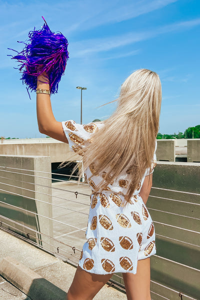Cropped Sequin Football Top