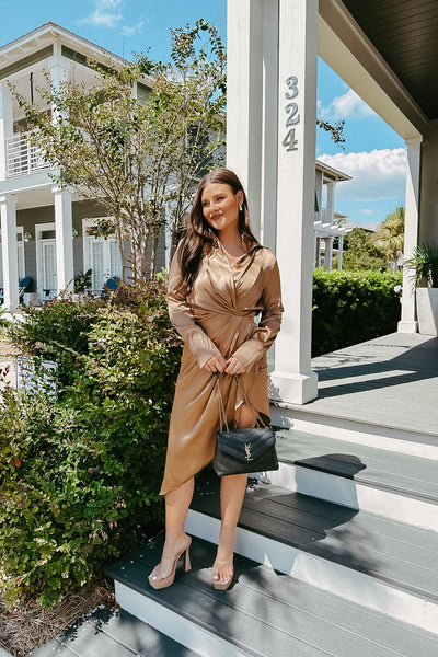 Sienna Satin Long Sleeve Dress
