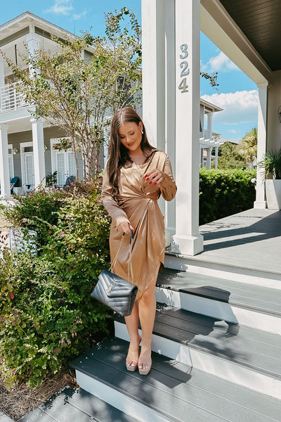 Sienna Satin Long Sleeve Dress