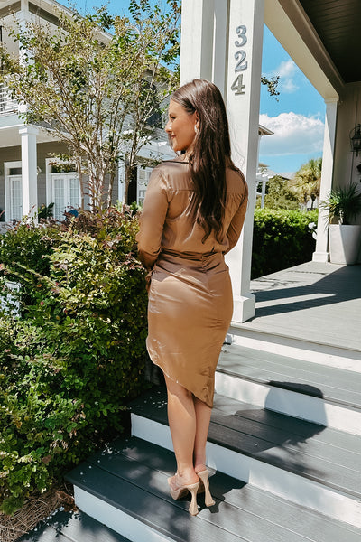 Sienna Satin Long Sleeve Dress