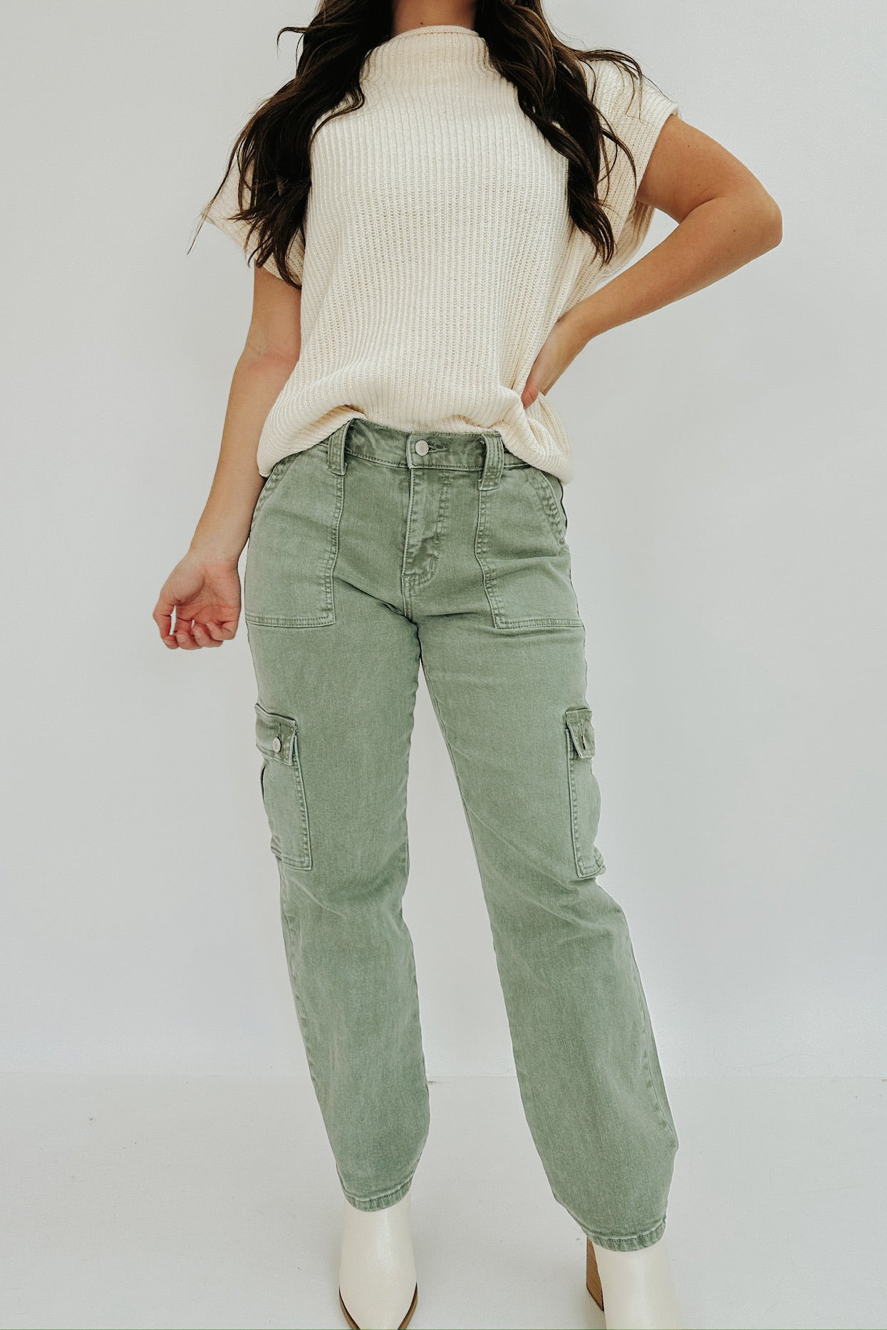 Dixie High Rise Straight Leg Cargo Jeans