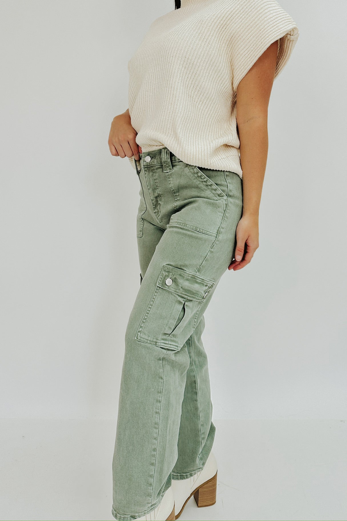 Dixie High Rise Straight Leg Cargo Jeans