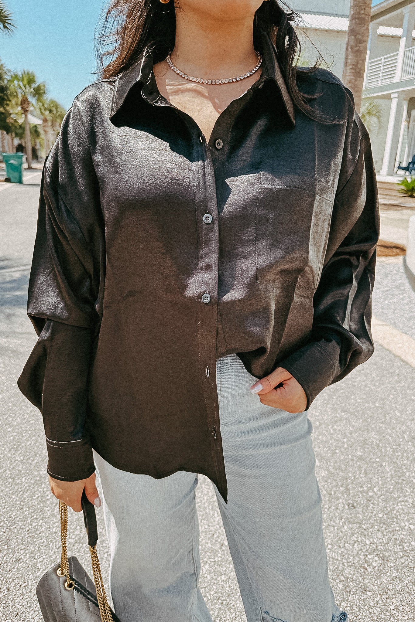 Completely Charmed Satin Blouse