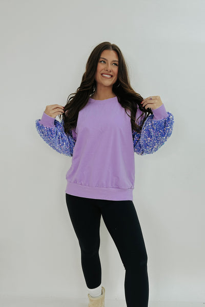 Asking For More Sequin Embellished Sweatshirt