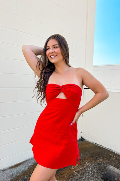 Not Your Babe Strapless Dress